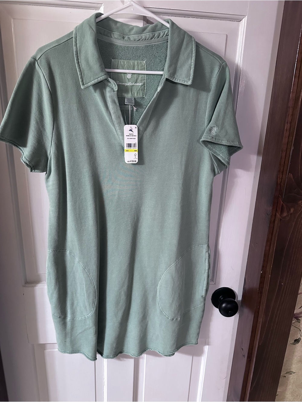 Tommy Bahama Light Sage Polo Tunic with Patch Pockets